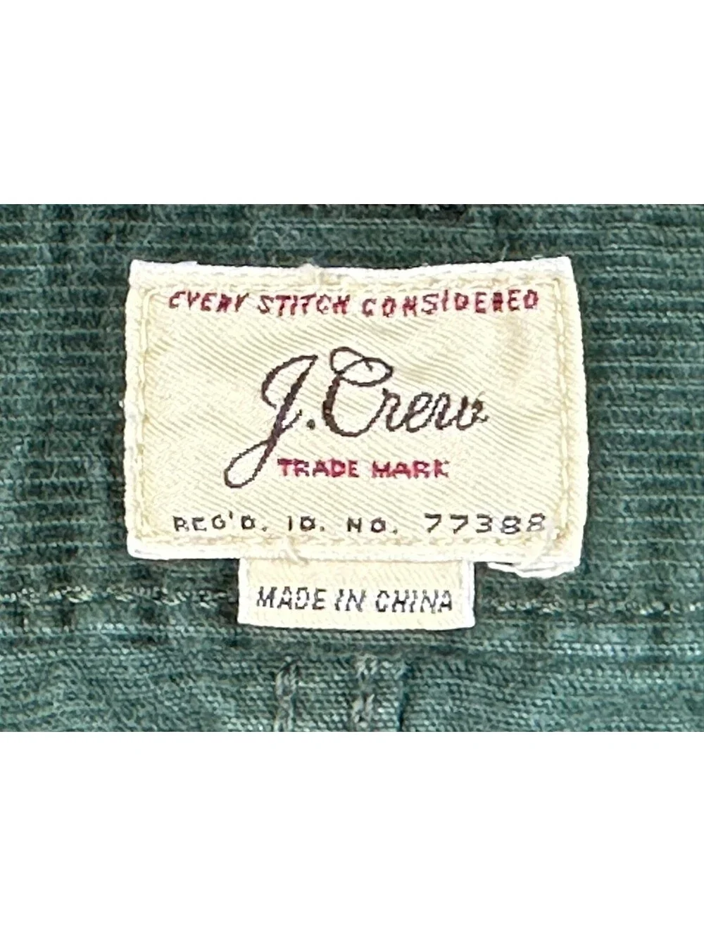 J.Crew Mens 34x32 Green Corduroy Pants 484 Slim Fit Cotton Casual Trousers